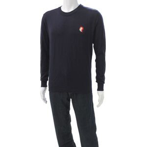Raf Simons Mens Pullover Sweater Blue Wool Crew Neck Long Sleeve Size M